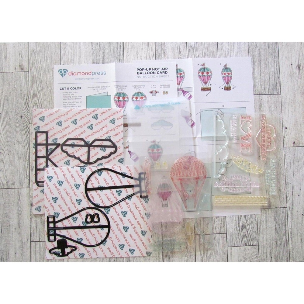 Diamond Press Pop Up Hot Air Balloon Stamp & Die Kit